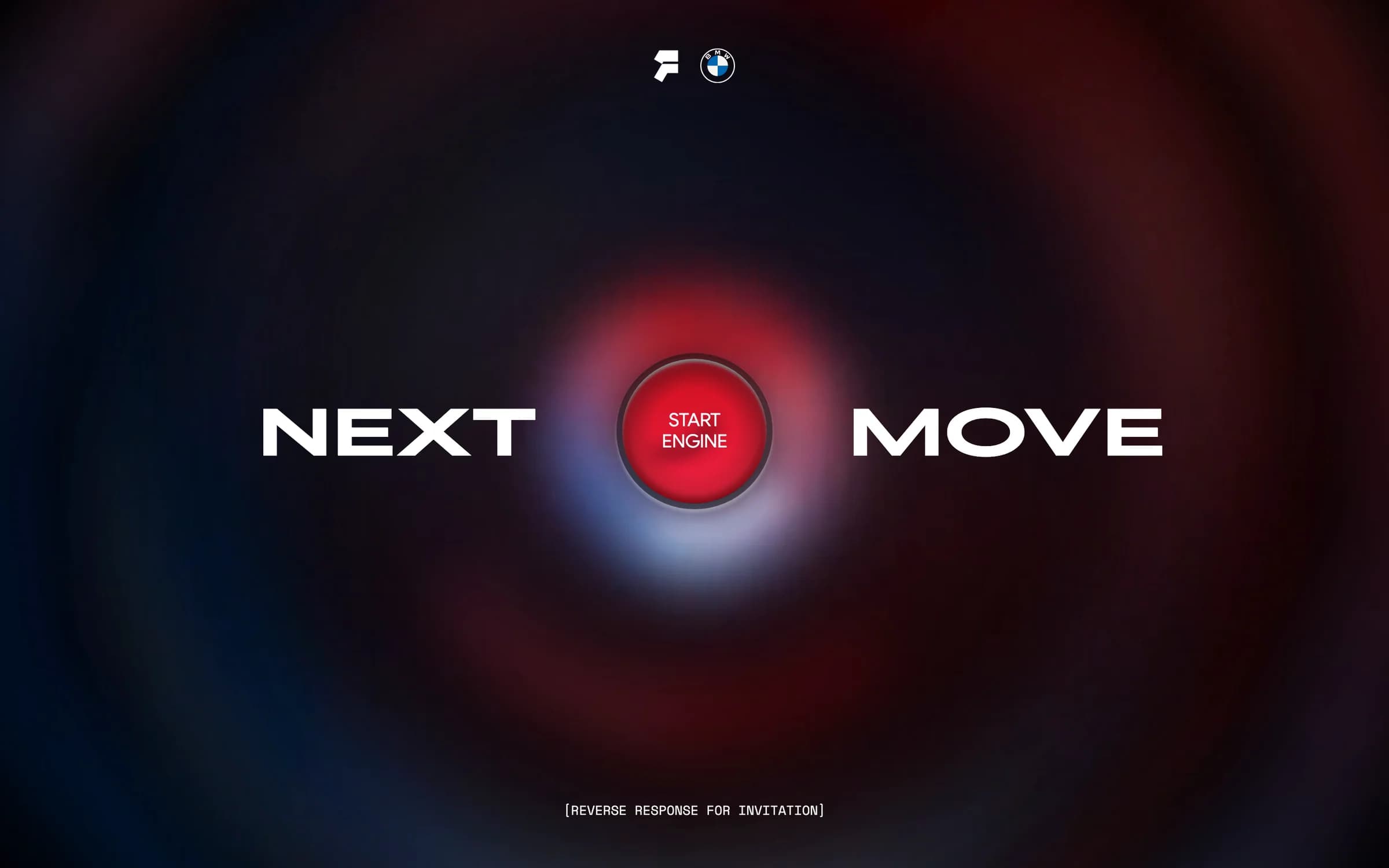 Úvodná obrazovka s tlačidlom „Start engine“ medzi slovami Next a Move